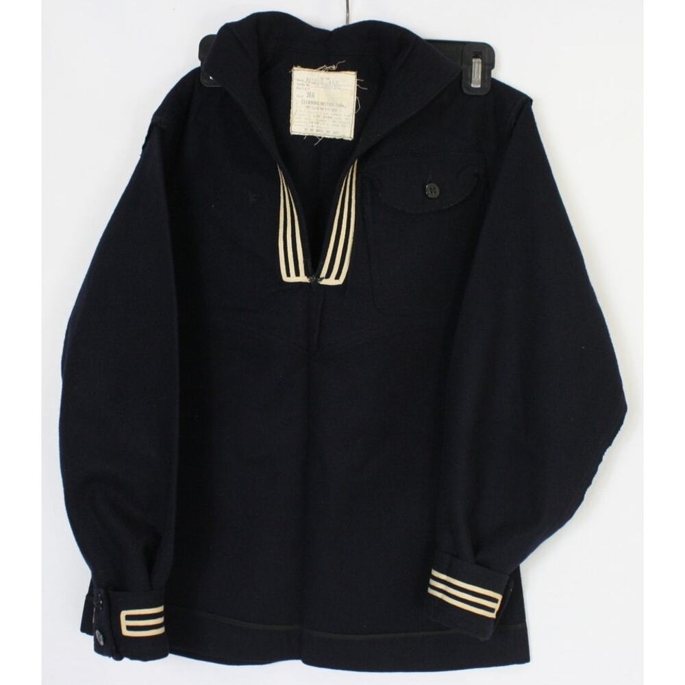 Vintage US Navy Crackerjack Jumper Vietnam Era Wool Sailor Top 36R